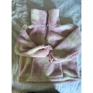 Tea collection fleece pink white plaid fleece size 6